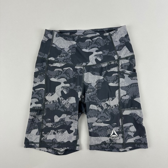 Reebok Compression Shorts Womens XS Gray Camo - Picture 1 of 10